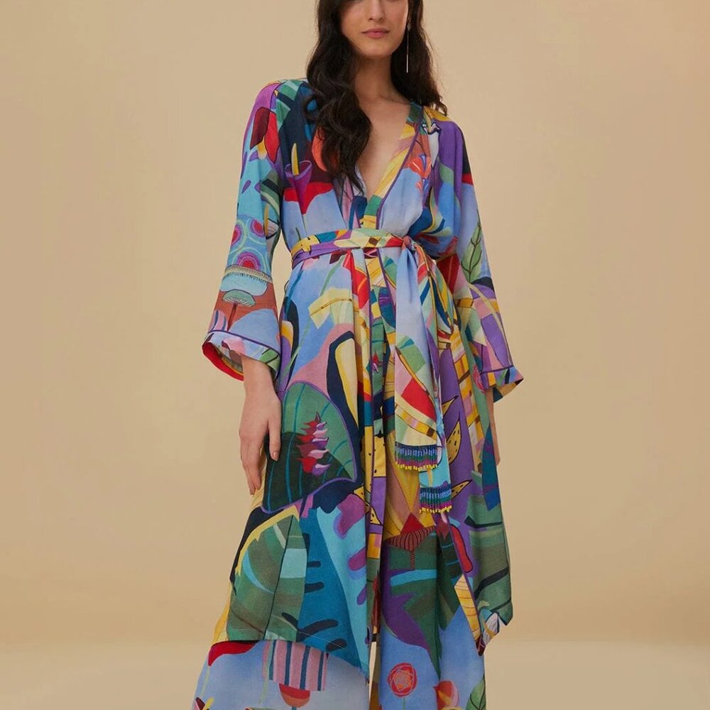 FARM Rio Tropical Scenario Multicolor Pants, New With Tags